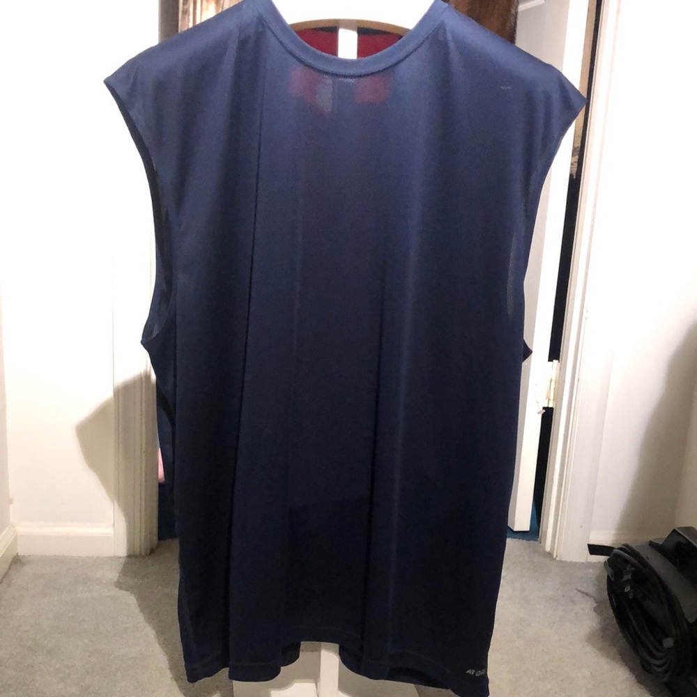 Mens Navy Blue & Red Sleeveless Shirt
